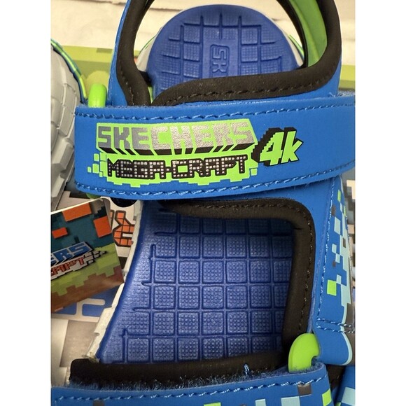 Skechers Mine-Craft Mega-Splash 4K Boys/Girls Sandals Hoop&Loop Strap Sz 1 New - Picture 10 of 16